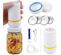 Kit de mise sous vide électrique pour bocaux Mason, ouverture large et normale, machine à emballer sous vide pour bocaux avec ouvre-couvercle, machine à emballer sous vide pour le stockage et la