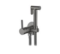 Kit de Mitigeur pour Eau Froide et Chaude pour Bidet - Robinet Monocommande Encastré avec Douchette Pulsante et Flexible Renforcé 1,20 m (Gun Metal)