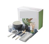 Kit de mixeur à thé Matcha 9/10 pièces avec bol en céramique, fouet, porte-cuillère, passoire, four de cérémonie Kit Thé Matcha(Black 10pcs)