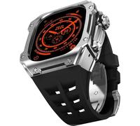 Kit de mod de boîtier en acier en acier inoxydable Kit , pour 44 mm 45 mm , boîtier de montre en métal sport bracelet respirant , pour la série iwatch 8/7/6/5/4/S accessoires de remplacement