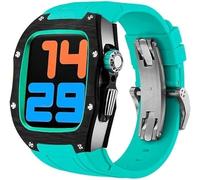Kit de mod de luxe 45 mm 45 mm Case de couverture en fibre de carbone ， pour la série 8 7 6 5 SE 44 mm 45 mm STRAPE FLUORORUBBER COMPATIBLE AVEC IWATCH ULTRA STRAP REKIT SET