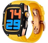 Kit de mod de luxe 45 mm 45 mm Case de couverture en fibre de carbone ， pour la série 8 7 6 5 SE 44 mm 45 mm STRAPE FLUORORUBBER COMPATIBLE AVEC IWATCH ULTRA STRAP REKIT SET