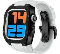Kit de mod de luxe 45 mm 45 mm Case de couverture en fibre de carbone ， pour la série 8 7 6 5 SE 44 mm 45 mm STRAPE FLUORORUBBER COMPATIBLE AVEC IWATCH ULTRA STRAP REKIT SET
