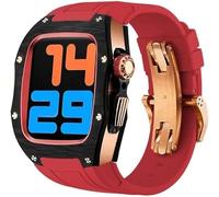 Kit de mod de luxe 45 mm 45 mm Case de couverture en fibre de carbone ， pour la série 8 7 6 5 SE 44 mm 45 mm STRAPE FLUORORUBBER COMPATIBLE AVEC IWATCH ULTRA STRAP REKIT SET
