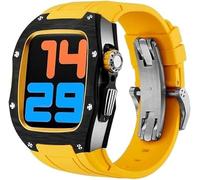 Kit de mod de luxe 45 mm 45 mm Case de couverture en fibre de carbone ， pour la série 8 7 6 5 SE 44 mm 45 mm STRAPE FLUORORUBBER COMPATIBLE AVEC IWATCH ULTRA STRAP REKIT SET