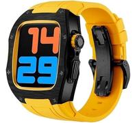 Kit de mod de luxe 45 mm 45 mm Case de couverture en fibre de carbone ， pour la série 8 7 6 5 SE 44 mm 45 mm STRAPE FLUORORUBBER COMPATIBLE AVEC IWATCH ULTRA STRAP REKIT SET