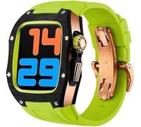 Kit de mod de luxe 45 mm 45 mm Case de couverture en fibre de carbone ， pour la série 8 7 6 5 SE 44 mm 45 mm STRAPE FLUORORUBBER COMPATIBLE AVEC IWATCH ULTRA STRAP REKIT SET