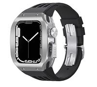 Kit de mod de monté de montre de luxe ， pour 8 7 45 mm ， Sangle de caoutchouc de couverture en alliage en alliage en titane ， pour la série Iwatch 6 5 4 SE 44 mm