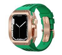 Kit de mod de monté de montre de luxe ， pour 8 7 45 mm ， Sangle de caoutchouc de couverture en alliage en alliage en titane ， pour la série Iwatch 6 5 4 SE 44 mm