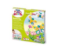 STAEDTLER - Fimo Kids Form&Play - Set "Les papillons" - 4 pains pâte à modeler 42 g assortis + 1 outil de modelage + 1 décor + notice d'utilisation détaillée - 8034 10 LY