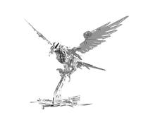 Kit de modèle 3D en métal de prédateur de faucon - 279 pièces - Puzzle en acier pour adultes - Oiseau de proie robotique réaliste pour décoration de la maison et affichage de bureau, cadeaux et