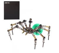 Kit de modèle d'araignée 3D en métal avec boule de cristal changeant de couleur, 270 pièces + puzzle d'insectes en métal Steampunk à monter soi-même, décoration de bureau à domicile, cadeau pour