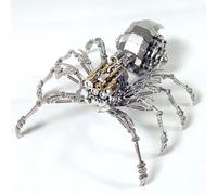 Kit de modèle d'araignée Animale de Puzzle en métal 3D, Puzzle d'assemblage mécanique de Bricolage Difficile avec lumière, Ornement de Bureau et Jouet de Construction pour Adultes, a Finished Product