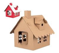 Kit de modèle de chalet - maison de construction de cottage en bois bricolage | Blank Craft Cottagē Castles | Cadeau de maternelle fait à la main | Décoration de la maison des biscuits de Noël | Ensem