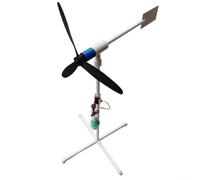 Kit de modèle de générateur éolien vertical - Moteur CC sans balais à assembler soi-même pour l'apprentissage STEM et la protection de la cour - Comprend une bande LED colorée de 10 m