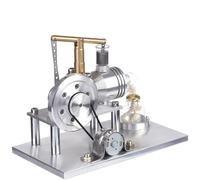 Kit de modèle de moteur à combustion externe, mini générateur de moteur STEM jouet avec lampe LED, design barre d'équilibre pour les amateurs d'expériences scientifiques et de technologie