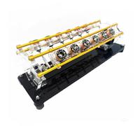 Kit de modèle de moteur à vapeur en acrylique transparent de type V 12 cylindres avec 12 bobines et vilebrequin pour démonstration d'expérience de sciences physiques et décoration de bureau