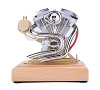 Kit de modèle de moteur à vapeur qui fonctionne, moteur à essence 4,2 CC V-Twin 4 temps, mini moteur de moto rétro à l'échelle 1/5 pour démonstration d'expériences scientifiques physiques