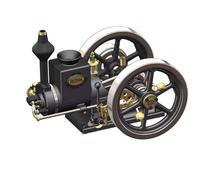 Kit de modèle de moteur en métal pour adultes, HM-01 7 cc 4 temps horizontal stationnaire Hit and Miss modèle de moteur à combustion interne avec levier de vitesse haute/basse vitesse, moteur