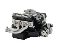 Kit de Modèle de Moteur, Kit Moteur V8 Small-Block Essence OHV, pour Hobby, Exposition, Atelier, Garage, Anniversaire, Maison, Bureau (Black)