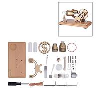 Kit de modèle de moteur Stirling qui fonctionne, kit de moteur Stirling en forme de gamma en bronze avec générateur et lumières LED, expérience scientifique et kit éducatif physique pour adultes