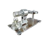 Kit de modèle de moteur Stirling qui fonctionne, type bêta à air chaud horizontal en métal, générateur de moteur Stirling avec base en bois pour démonstration d'expérience physique et science