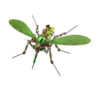 Kit de modèle de moustique biomécanique 3D en métal avec éclairage, montage DIY Steampunk Puzzle en métal, cadeau créatif détaillé pour collectionneurs de modèle d'insectes (320 pièces+)