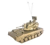 Kit de modèle de réservoir à l'échelle 1:72 - Simulation 4D - Jeux de puzzle à monter soi-même pour enfants de 14 ans et plus - Décoration de table militaire - Jaune - 9,2 x 4,5 x 5,5 cm