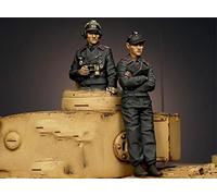 Kit de modèle de soldat en résine d'équipage de char allemand de la seconde guerre mondiale au 1/35 (2 personnes, sans char)/Kit miniature de soldat non assemblé et non peint/YH-6942 Goodmoel