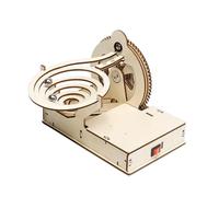 Kit de modèle en marbre en bois : jouet de construction mécanique de 5,91 x 3,74 x 4,72 pouces, apprentissage, ensemble d'engrenages complexes, artisanat bois coupé co