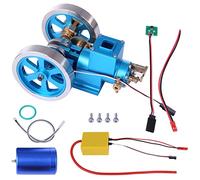 Kit de modèle horizontal de moteur à essence Hit and Miss refroidi à l'eau - Mini moteur à combustion en métal avec limiteur de vitesse de volant, cadeau éducatif pour adultes (multicolore)