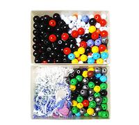 Kit de modèle moléculaire PP pour chimie organique et inorganique - Aide à l'enseignement scientifique de 23 mm avec 50 pièces noires, 8 pièces rouges, 8 pièces - Bleu, 6 atomes verts et plus - Idéal