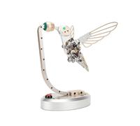 Kit de modélisation 3D en métal d'un colibri, modèle d'oiseau bionique dynamique avec mécanisme d'engrenage, kit de bricolage comme cadeau de décoration artistique