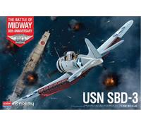 KIT DE MODÉLISATION D'AVION ACADEMY USN SBD-3 BATTLE OF MIDWAY ÉCHELLE 1:48