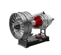 Kit de modélisation d'un moteur turbo avec deux bobines à l'échelle 1:12 - Kit de construction en métal à monter soi-même, modèle d'un moteur à rapport de dérivation élevé pour la formation STEM (plus
