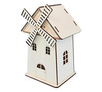 Kit de modélisation solaire en bois - Jouet éducatif à la menthe pour enfants - Kit de moulin solaire DIY pour et filles - Ornement vintage en bois et kit d'expérimentation solaire pour l'école et la