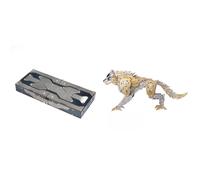 Kit de modélisme de loup 3D à monter soi-même en métal avec articulations mobiles, décoration de table steampunk, sculpture de loup mobile avec base en métal pour collectionneurs et amateurs de