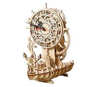Kit De Modélisme - Dimensions 24x21x31 Cm, Fabrication De Montres De Bureau En Tilleul Coupé À L'Au, Sculpture De Bateau Pirate | Projet D'assemblage D'éducation Artisanat