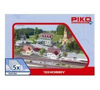 Kit de modélisme - PIKO - H0 61925 - Set de 5 éléments de village - À monter soi-même - Intérieur