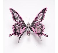 Kit de modélisme steampunk 3D « Cool Metal Mechanical Butterfly » (plus de 100 pièces/rose), montage sans colle, par encliquetage, angle d'aile réglable