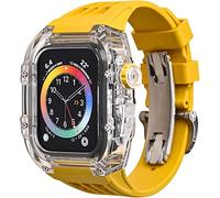 Kit de modification de la bande de montre ， pour Ultra 49mm entièrement transparent Case de montre avec Fluoroine Rubber Band Kit RM Mod ， pour iWatch SE 8 7 6 5 4 45 mm 44 mm
