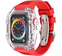 Kit de modification de la bande de montre ， pour Ultra 49mm entièrement transparent Case de montre avec Fluoroine Rubber Band Kit RM Mod ， pour iWatch SE 8 7 6 5 4 45 mm 44 mm
