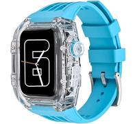 Kit de modification de la bande de montre ， pour Ultra 49mm entièrement transparent Case de montre avec Fluoroine Rubber Band Kit RM Mod ， pour iWatch SE 8 7 6 5 4 45 mm 44 mm