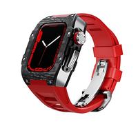 Kit de modification de la fibre de carbone pour la série 8, 7, 45 mm Mélange métallique + sangle en caoutchouc pour la série Iwatch 6 SE 5 4 44 mm COUVERTURE DE MOD