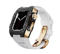 Kit de modification de la fibre de carbone pour la série 8, 7, 45 mm Mélange métallique + sangle en caoutchouc pour la série Iwatch 6 SE 5 4 44 mm COUVERTURE DE MOD