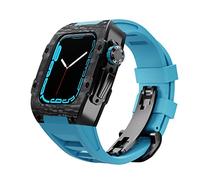 Kit de modification de la fibre de carbone pour la série 8, 7, 45 mm Mélange métallique + sangle en caoutchouc pour la série Iwatch 6 SE 5 4 44 mm COUVERTURE DE MOD