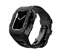 Kit de modification de la fibre de carbone pour la série 8, 7, 45 mm Mélange métallique + sangle en caoutchouc pour la série Iwatch 6 SE 5 4 44 mm COUVERTURE DE MOD