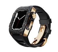 Kit de modification de la fibre de carbone pour la série 8, 7, 45 mm Mélange métallique + sangle en caoutchouc pour la série Iwatch 6 SE 5 4 44 mm COUVERTURE DE MOD