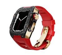 Kit de modification de la fibre de carbone pour la série 8, 7, 45 mm Mélange métallique + sangle en caoutchouc pour la série Iwatch 6 SE 5 4 44 mm COUVERTURE DE MOD