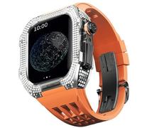 Kit de modification de la montre, kit de sangle de montre de luxe pour 6 5 4 4 SE 44 mm Luxury Fluorine Rubber Strap Titanium Case pour Iwatch 6/5/4 / SE 44 mm Modification de mise à niveau de la